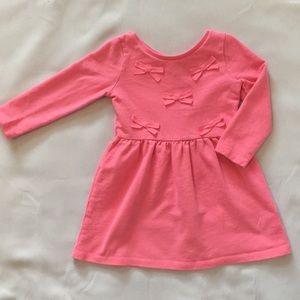 Pink bow sweatshirt dress